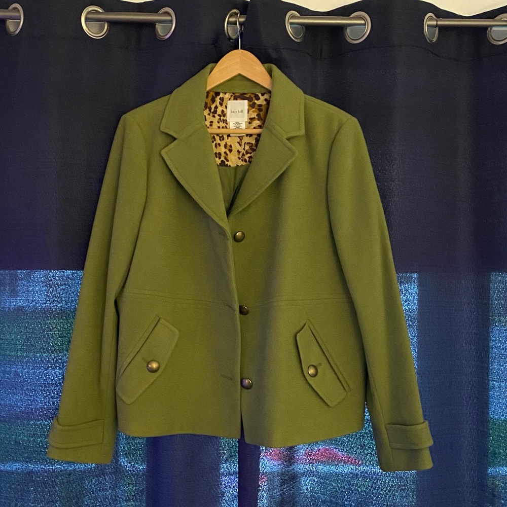 Kate Hill Short Green Pea Coat